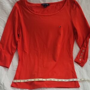 Tommy Hilfiger Women's Red Long Sleeve Top